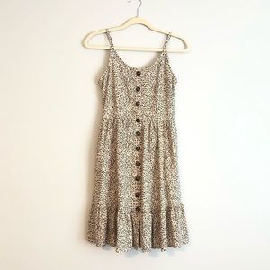 Beige cheetah printed dress
